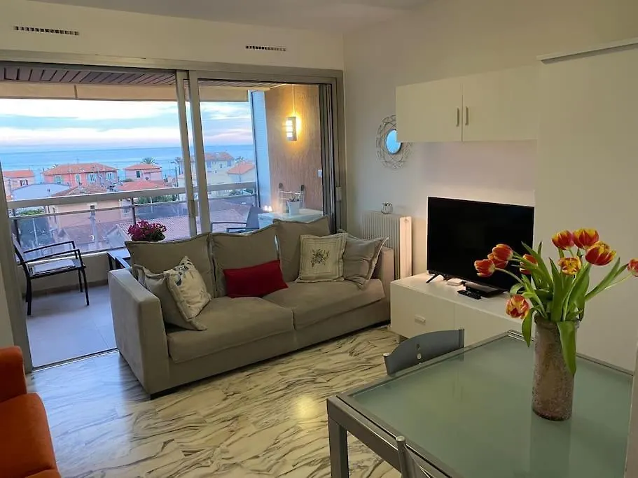 2 Room Flat With Sea View, Private Parking, Swimming Pool, And Ac Cagnes-sur-Mer France